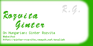 rozvita ginter business card